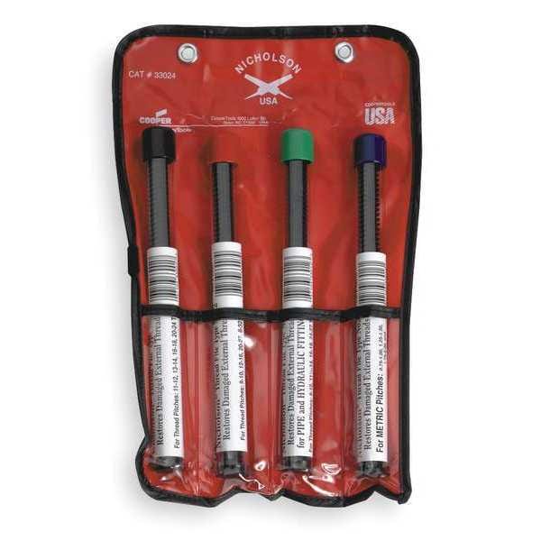 Thread Restoring File Set, Length 8 3/8 in, 4 piece