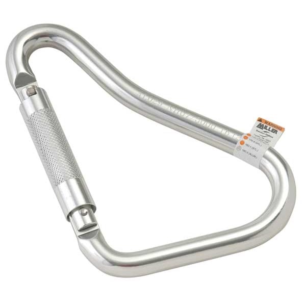 Carabiner, Twist-Lock, Pear, 8 5/8 in Length, 2-1/4" Gate Opening, Aluminum, Silver