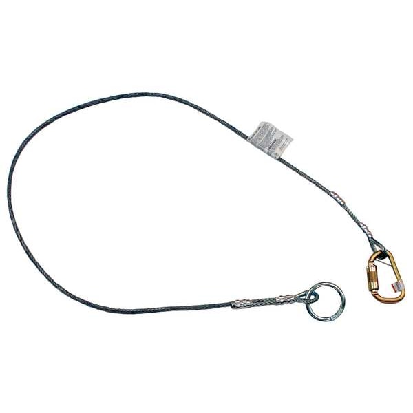 Anchorage Connector, 6 ft Overall Lg, Steel, Steel/Vinyl, D-Ring, Reusable, D-Ring
