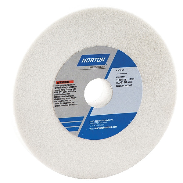 Grinding Wheel, T1, 6x3/4x1, AO, 60G, Wht