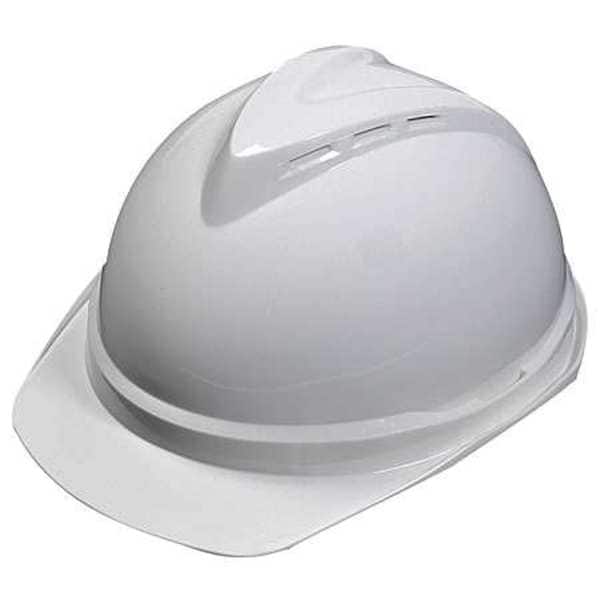 Hard Hat, V-Gard 500, Polyethylene, 6 Point Ratchet, Type 1, Class C, White