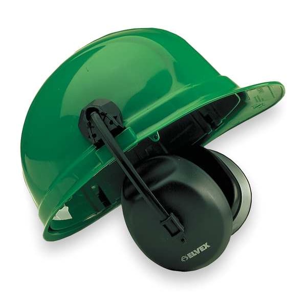QuickSnap Hard Hat Mounted Ear Muffs, 27 dB NRR, Passive, Black