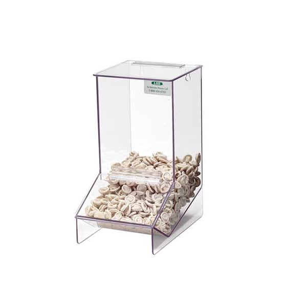 Glove Dispenser, PETG, Holds Finger Cot , Clear , 12-1/2 in H x 6 in W x 8-1/2 in D