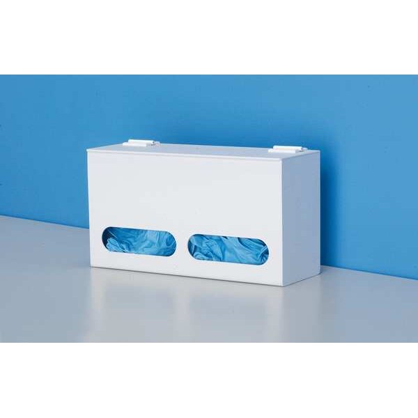 Glove Dispenser, Styrene, Holds (144) Gloves , White , 7 in H x 13-1/4 in W x 4-1/2 in D