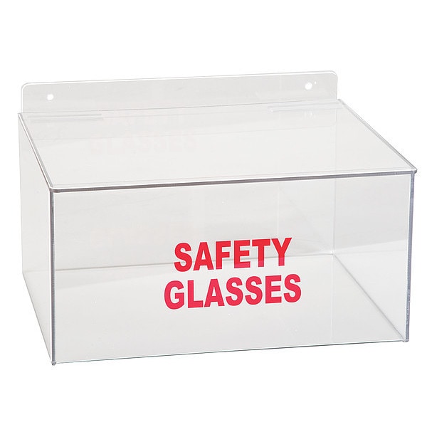 Safety Glasses Dispenser, Tray, 20 Pairs, PETG, 7 in H x 11 7/16 in W x 9 1/2 in D, Clear