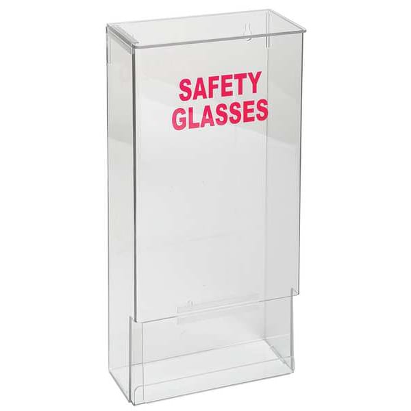 Safety Glasses and Goggles Dispenser, Stack Tower, 20 Pairs, PETG, 15 3/4 in H x 8 in W x 4 in D
