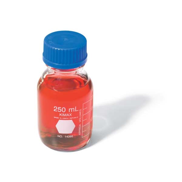Bottle Media Stge w/ Cap Glass 250, PK10
