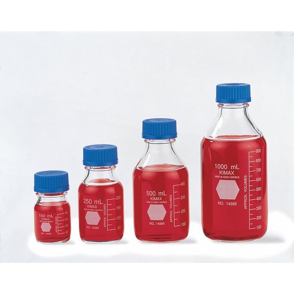 Bottle Media Stge w/ Cap Glass 100, PK10