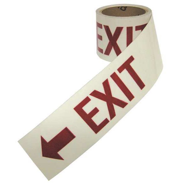 Floor Marking Tape, vinyl, Message, White, 3 in W., 10 mil Thickness