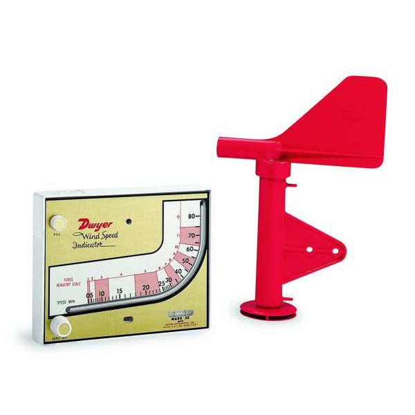 Wind speed indicator, MPH scale.