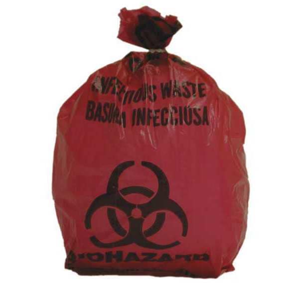 Biohazard Bag, Red, 1 gal., PK200