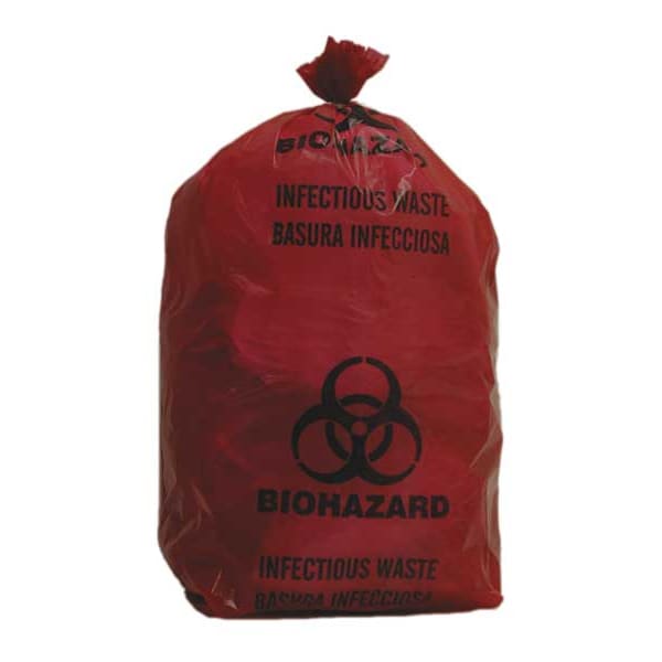 Biohazard Bag, Red, 3 gal., PK200