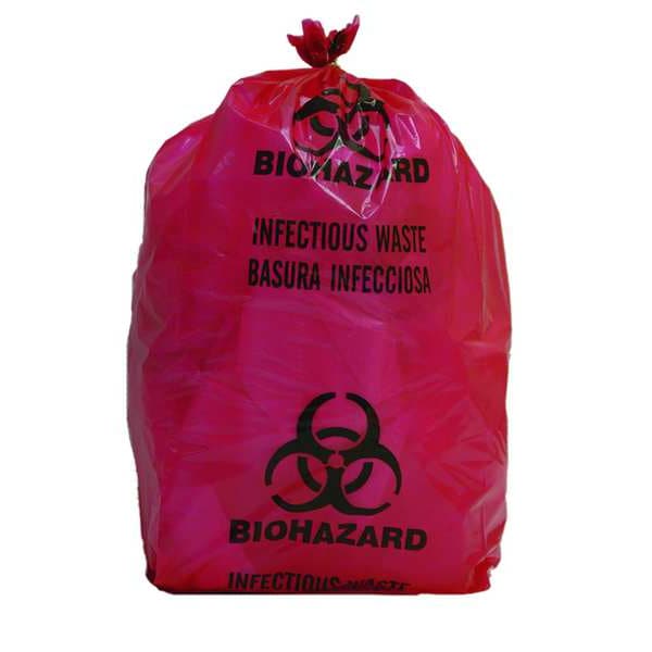 Biohazard Bag, Red, 5 gal., PK200
