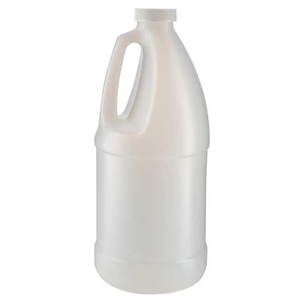 Jug, 1.89 L Capacity - mL, 64 fl oz Capacity - oz, Screw On Closure, HDPE, Blow Molded Handle