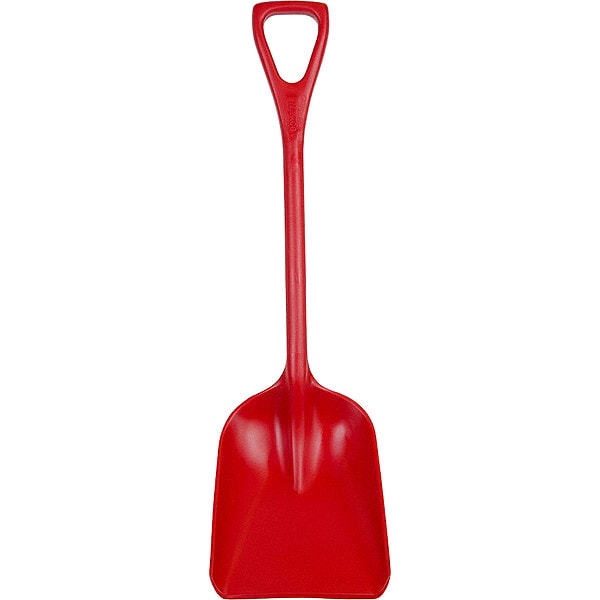 Hygienic Square Point Shovel, Polypropylene Blade, 23 1/2 in L, Red