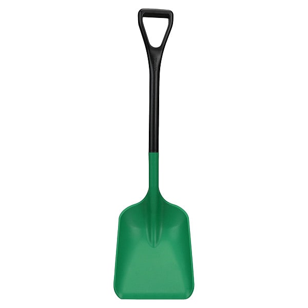 No. 3 Industrial Square Point Shovel, Plastic Blade, 25 in L, Black Polypropylene Handle