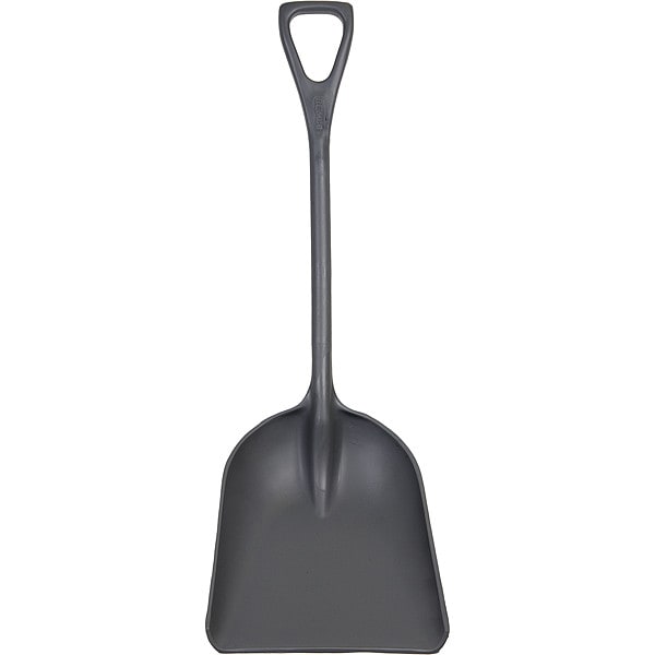 No. 4 Industrial Square Point Shovel, Plastic Blade, 28 in L, Gray Polypropylene Handle