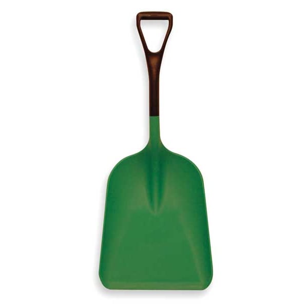 No. 4 Industrial Square Point Shovel, Plastic Blade, 17 in L, Black Polypropylene Handle