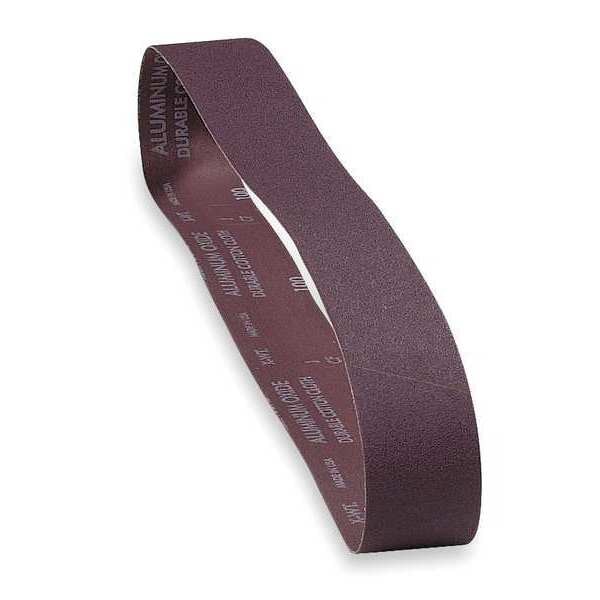 Sanding Belt, 6 in W, 48 in L, Coated, Aluminum Oxide, 100 Grit, Medium, R255 Metalite, Brown