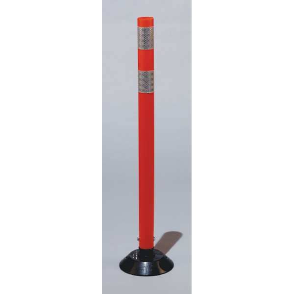 Delineator Post, Polyurethane, High-Intensity Prismatic, 28" Height, 3.5 lb, Orange