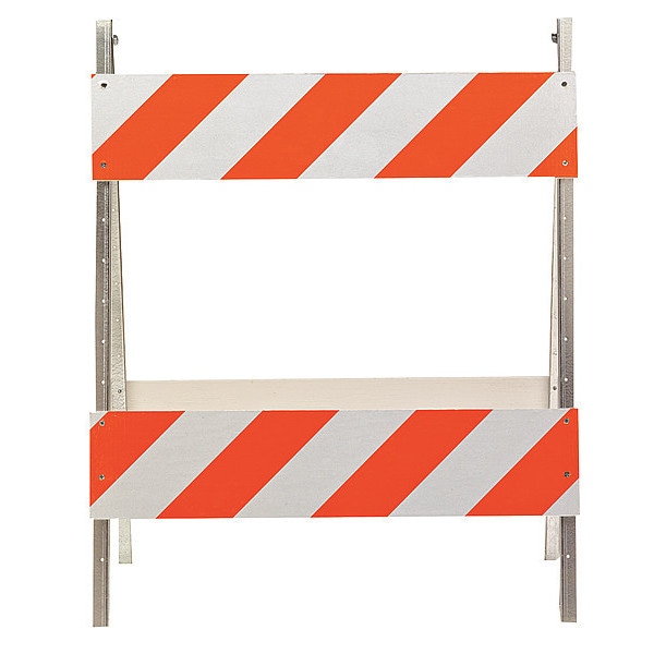 Type 2 Barricade, EGR Sheeting, Engineer, 41 in Height, 41 in Length, 15 lb, Orange/White