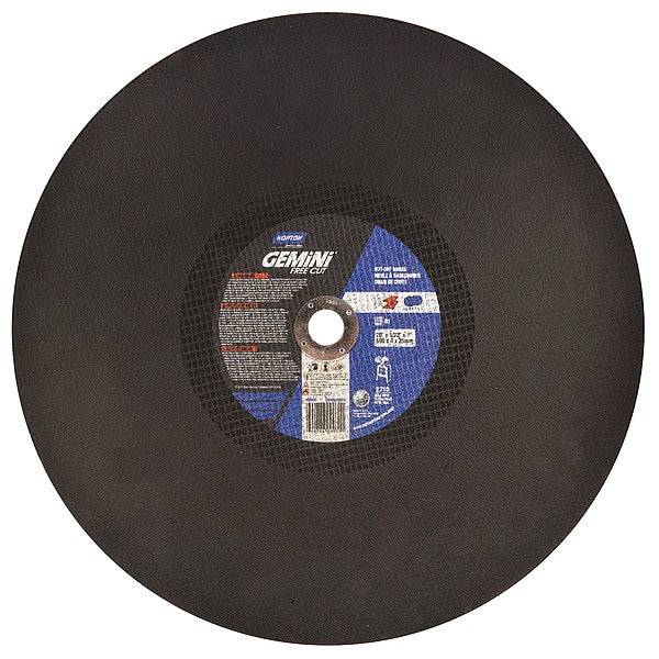 Abrasive Cut-Off Wheel, Type 1, 20 in Dia, 0.1563 in Thick, 1 in Arbor Hole Size, Aluminum Oxide