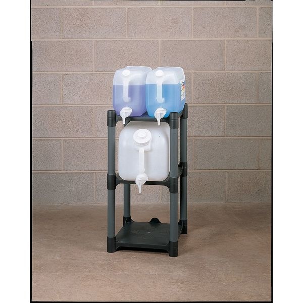 Carboy Dispensing Rack, Plastic, Gray, 4 ft H