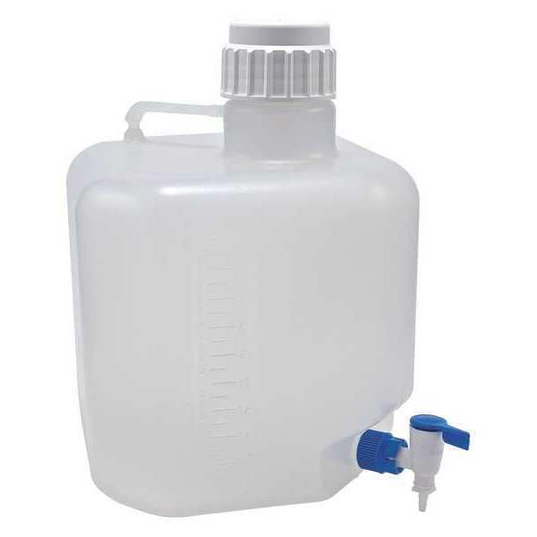 Carboy, 20 L Capacity - mL, 5.28 gal Capacity - oz, Screw On/Spigot Closure, polypropylene, White
