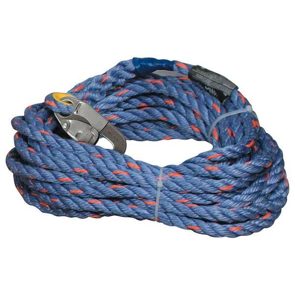 Vertical Lifeline, 100 ft., Blue, Gray