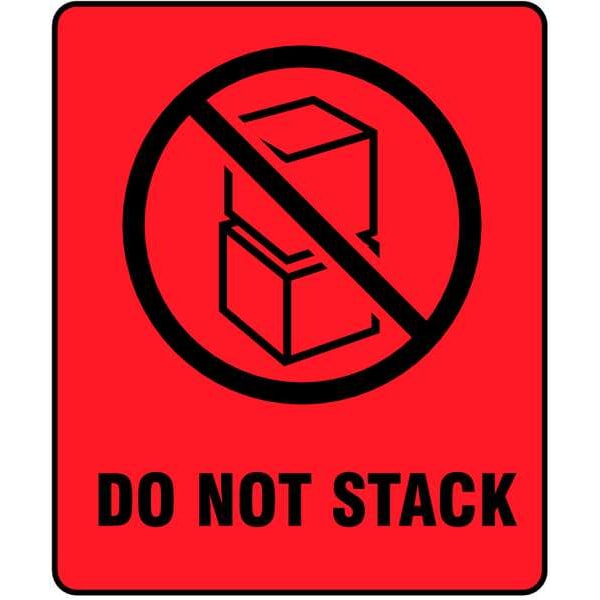 3" x 4" Red Shipping Labels, Do Not Stack, Pk500