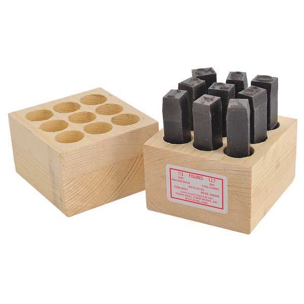 Number Stamp, 0 Thru 9, PK10