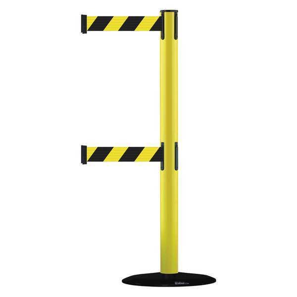 Barrier Post with Belt, 7 1/2 ft Length, 38 in Post Height, No Legend