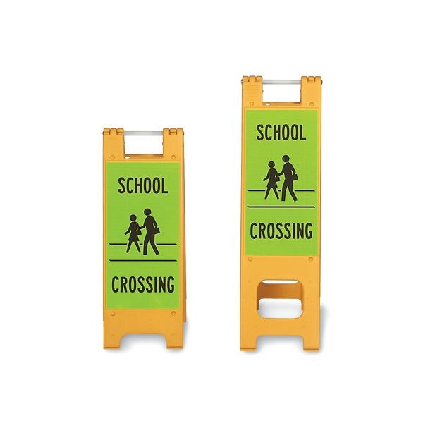 School Zone Sign, 45 in Height, 13 in Width, Plastic, Vertical Rectangle, English