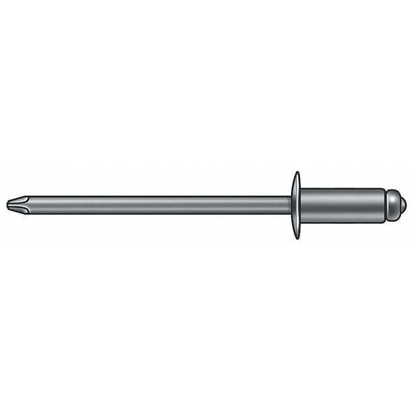 Blind Rivet, Countersunk Head, 1/8 in Dia., 11/32 in L, Aluminum Body, 500 PK