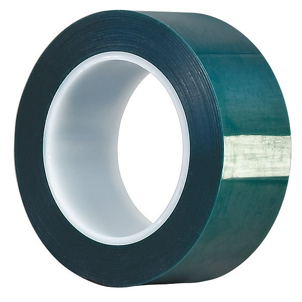 Film Tape, 4 in W x 72 yd L, 3.3 mil Thick, Green, Silicone Adhesive