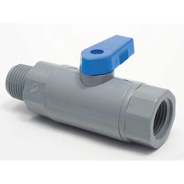 3/8" FNPT x MNPT PVC Ball Valve Inline