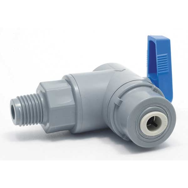 3/8" MNPT x Push PVC Ball Valve Angle