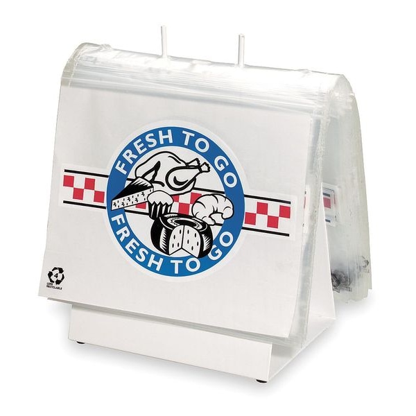 Reclosable Bag, Zip Seal, 8 in L, 10 1/2 in W, 1.25 mil Thick, Low Density Polyethylene (LDPE)