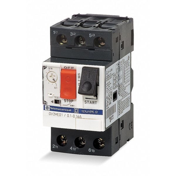 Manual Motor Starter, Not Applicable, 3 P, 3 Phase, Push Button, 0.16 A