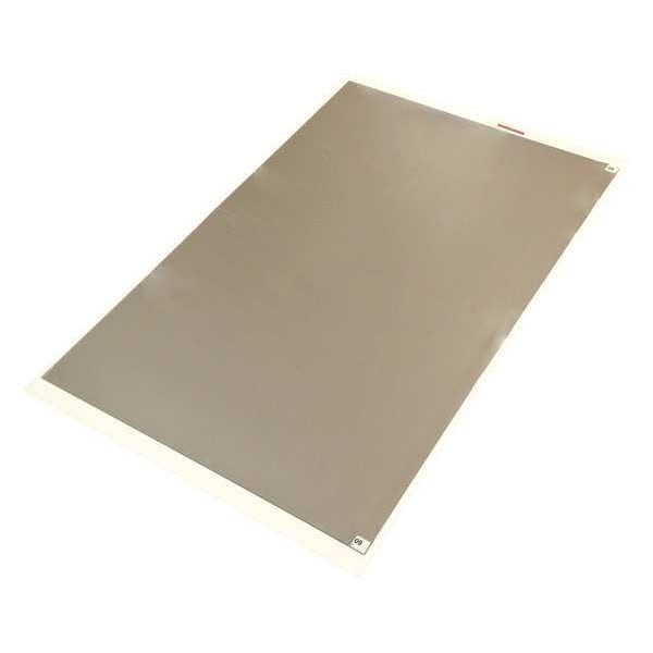 Disposable Tacky Mat with Frame, Polyethylene Film, 3.18mm Thick, 31 1/2 in W x 51 in L, Gray, 60