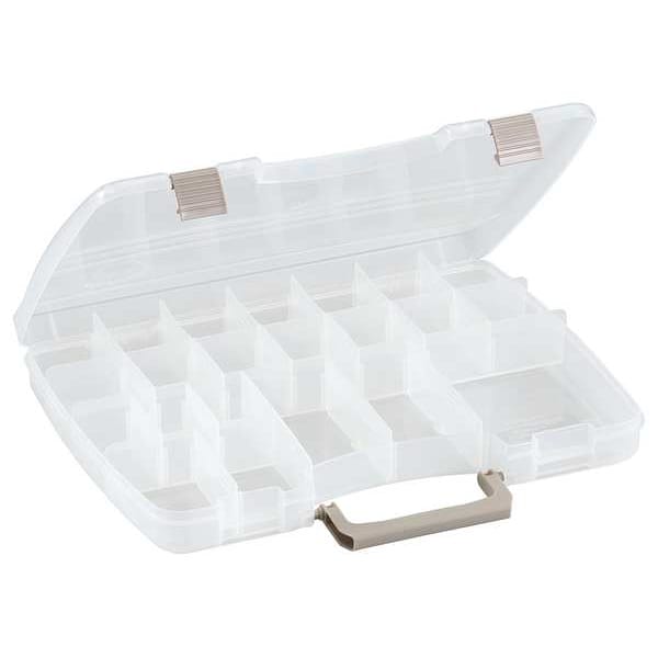 Adjustable Compartment Box with 5 to 22 compartments, Plastic, 2 1/4 in H x 11-1/4 in W