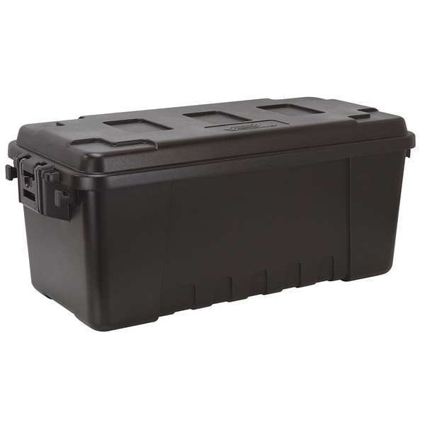 Utility Storage Trunk W/ Lid, 17 gal, 14-1/4 in L x 30 in W x 12-3/4 in H, Black, Polypropylene