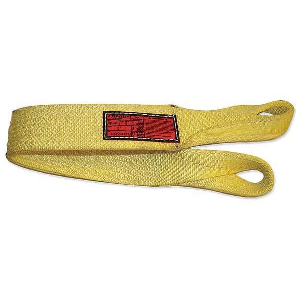 Synthetic Web Sling, Type 4, 11 ft L, 12 in W, Nylon, Yellow