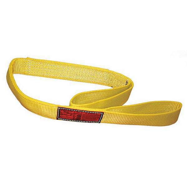 Synthetic Web Sling, Type 3, 11 ft L, 2 in W, Nylon, Yellow