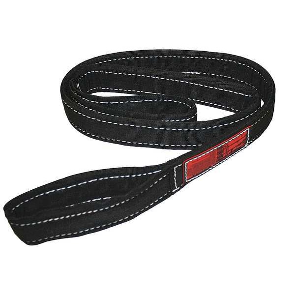 Synthetic Web Sling, Type 3, 10 ft L, 1 in W, Nylon, Black