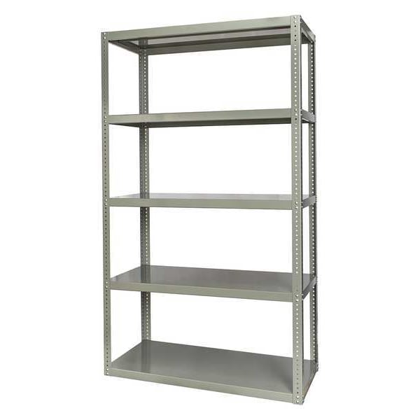 Metal Shelving Unit, 18"D x 48"W x 84"H, 5 Shelves, Steel