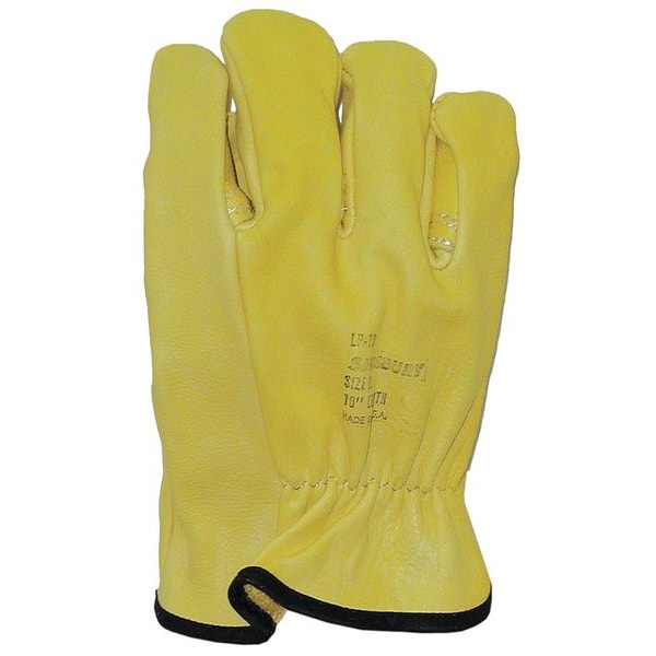 Electrical Glove Protector, Cowhide, 10 in Length, Yellow, Size 10 1/2