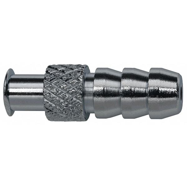 Female Luer Barb Adapter, Female, 303 Stainless Steel, Silver