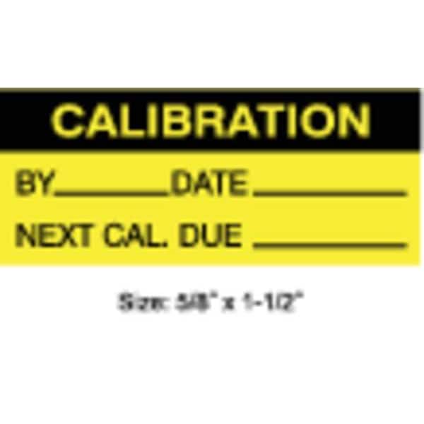 Calibration Label, ENG, Black/Yellow, PK350, TCF-22136