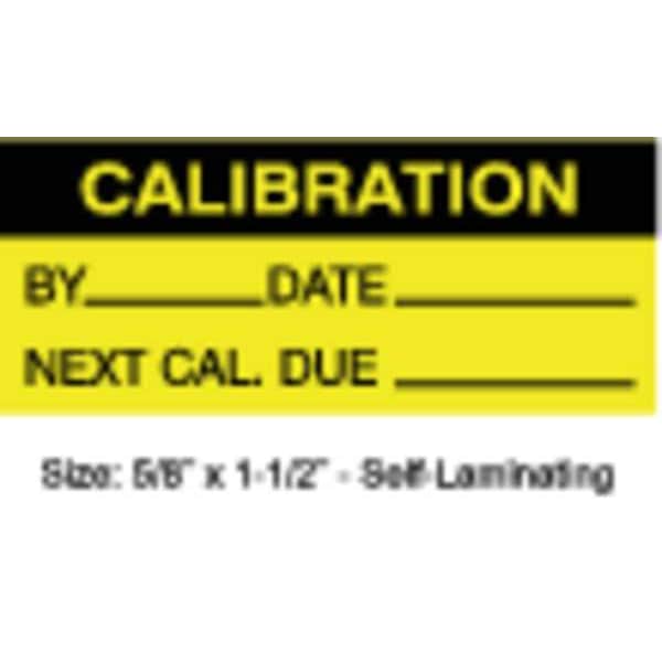 Calibration Label, ENG, Black/Yellow, PK350, TCFSL2-22136